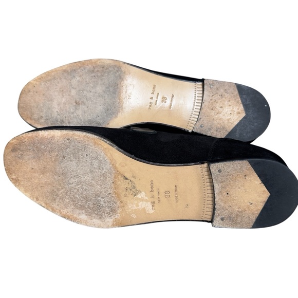 rag & bone Black Leather and Suede Loafers with Silver Detail - Picture 9 of 11